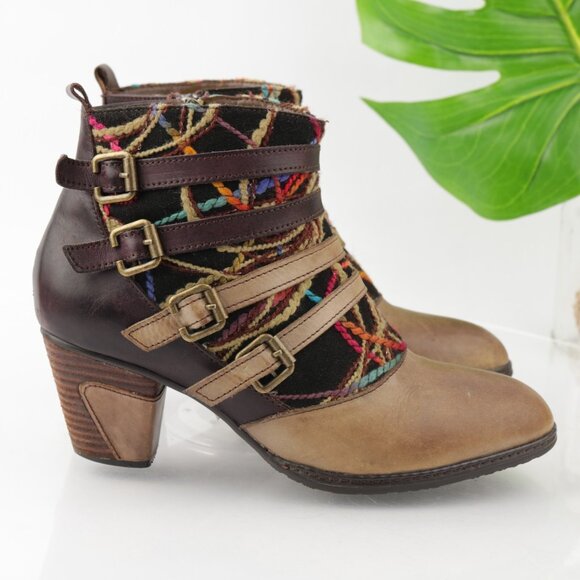 L'Artiste Spring Step Womens Redding Boots Size 40 9 Brown Block Heel Booties - Picture 7 of 12